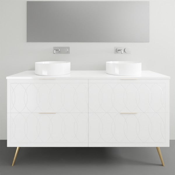 Timberline Sutherland House Deco On Legs Vanity - 1500mm Double Basin | The Blue Space