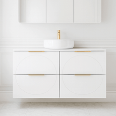 Timberline Sutherland House Retro Wall Hung Vanity in heritage style bathroom