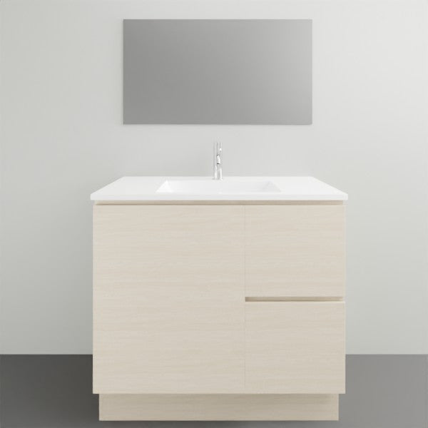 Timberline Swift Floor Standing Vanity with Ceramic Top - 900mm Single Basin | The Blue Space