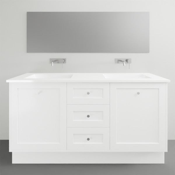 Timberline Victoria Floor Standing Vanity with Alpha Ceramic Top - 1500mm Double Basin | The Blue Space