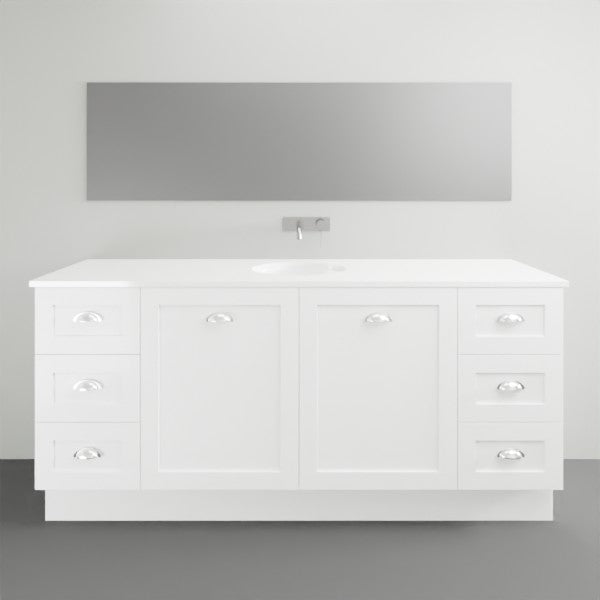 Timberline Victoria Floor Standing Vanity with Silksurface Freedom Top and Above Counter - 1800mm Single Basin | The Blue Space