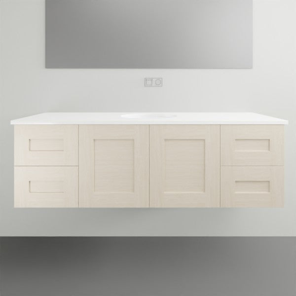 Timberline Victoria Wall Hung Vanity with Silksurface Freedom Top - 1500mm Single Basin | The Blue Space