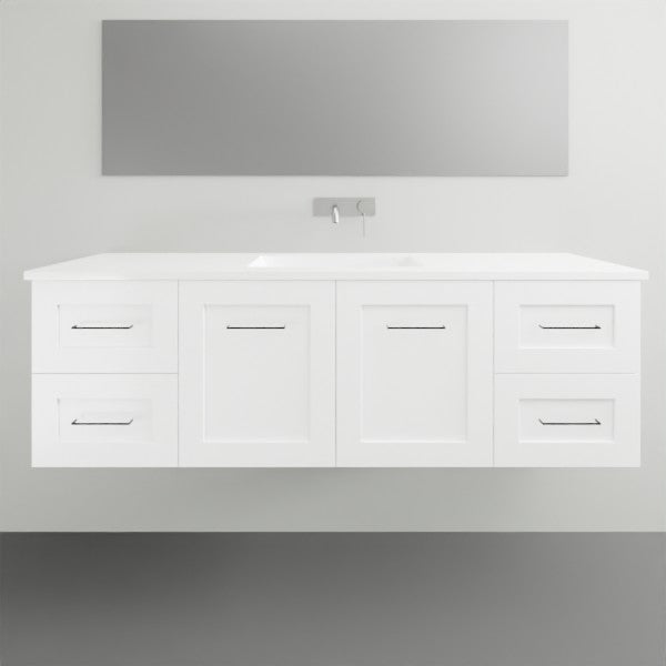 Timberline Victoria Wall Hung Vanity with Silksurface Top and Under Counter - 1500mm Single Basin | The Blue Space