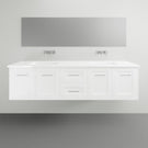 Timberline Victoria Wall Hung Vanity with Silksurface Top and Under Counter - 1800mm Double Basin | The Blue Space