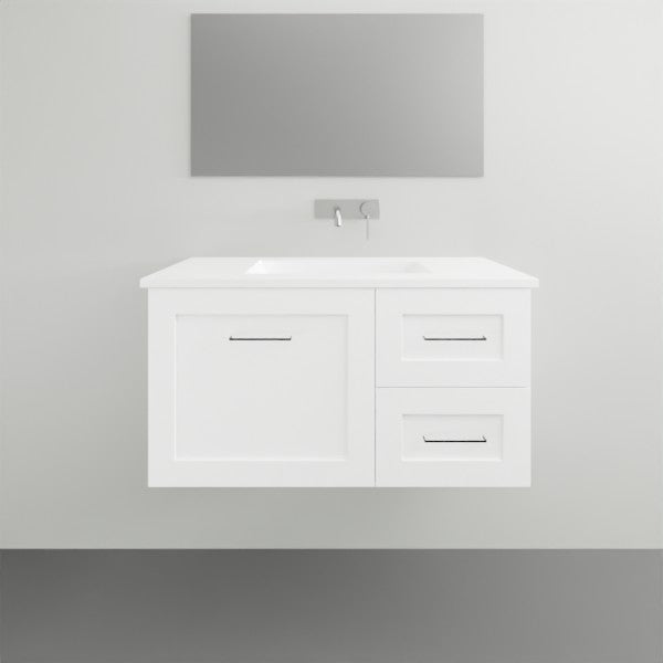 Timberline Victoria Wall Hung Vanity with Silksurface Top and Under Counter - 900mm Single Basin | The Blue Space