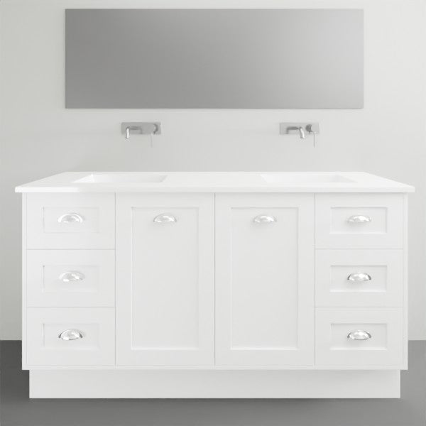Timberline Victoria Wall Hung Vanity with Under Counter Basin - 1500mm Double Basin | The Blue Space