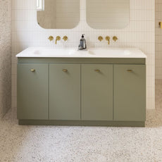 Timberline Rockford Floor Standing Vanity with Quest Gloss Dolomite Top - Double Basin | The Blue Space