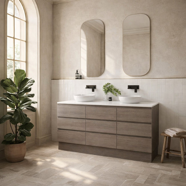 Timberline Ashton Floor Standing Vanity with Silk Surface Top & Basin