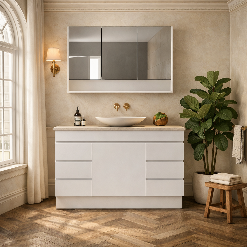 Timberline Bargo Floor Standing Vanity with Silksurface Top & Basin