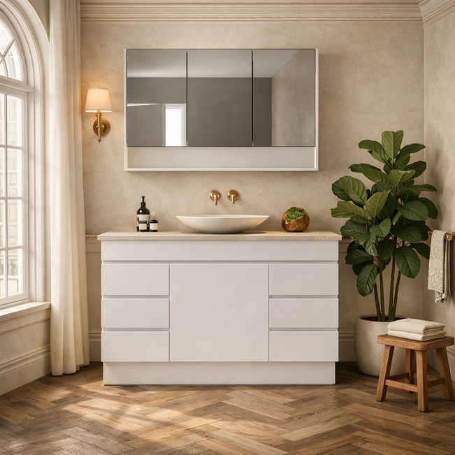 Timberline Bargo Floor Standing Vanity with Silksurface Top & Basin