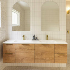 Timberline Carlo Wall Hung Vanity with Regal Top - 1800mm Double Basin | The Blue Space
