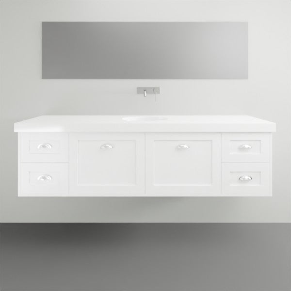 Timberline Victoria Wall Hung Vanity with Silksurface Freedom Top and Under Counter - 1800mm Single Basin | The Blue Space