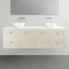 Timberline Victoria Wall Hung Vanity with Silksurface Top - 1500mm Double Basin | The Blue Space