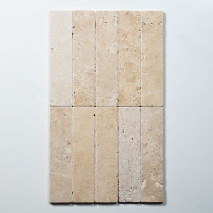 Tumbled Natural Beige Travertine Subway Tile 50mm x 200mm