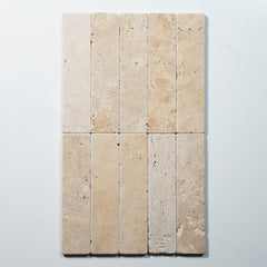 Tumbled Natural Beige Travertine Subway Tile 50mm x 200mm
