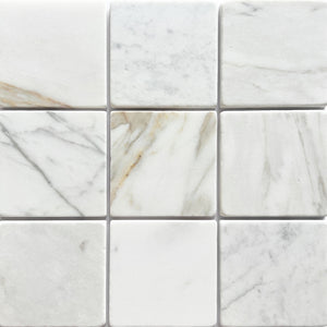 Tumbled Natural Calacatta Gold Marble Square Tile 100mm x 100mm