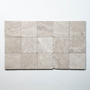 Tumbled Natural Grey Woodstone Square Tile 100mm x 100mm