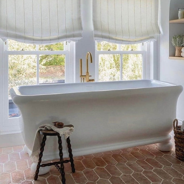 Turner Hastings Kirkham Ball 180 TitanCast Bath - Gloss White in French Provincial Bathroom. Heritage baths at The Blue Space