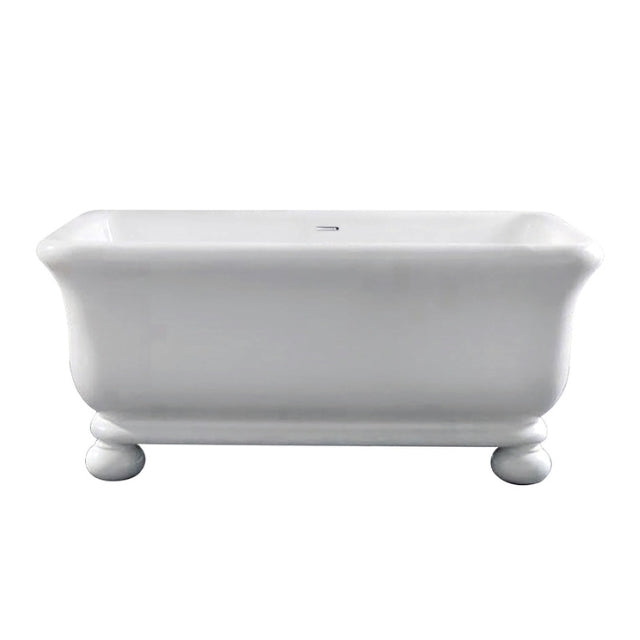Turner Hastings Kirkham Ball 160 TitanCast Bath with Overflow - Gloss White. Traditional baths at The Blue Space