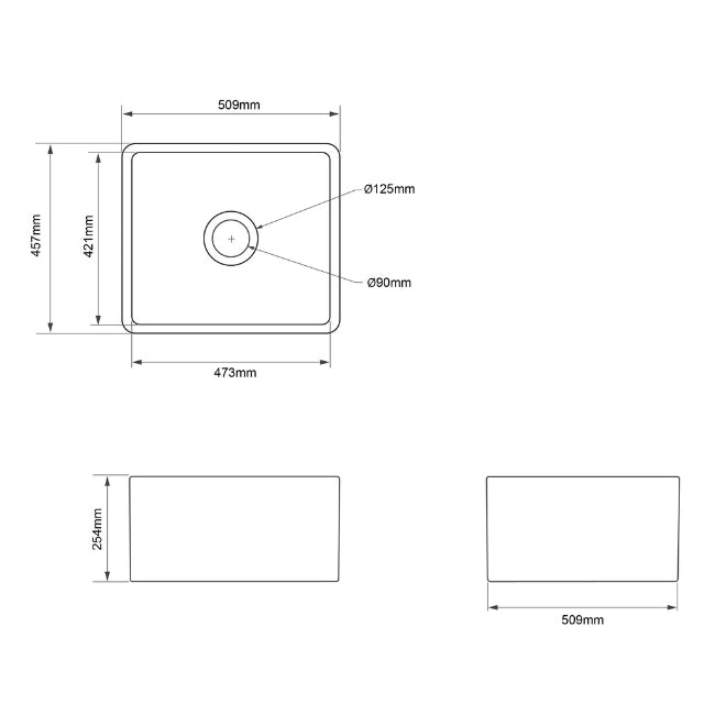 Turner Hastings 51 x 46 Fine Fireclay Matte White Butler Sink