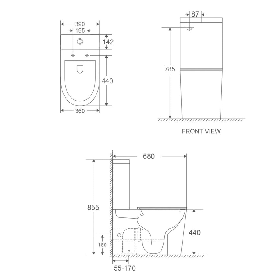 Turner Hastings Fino WhisperFlush Gloss White Back to Wall Toilet Suite with Thin Seat - Geberit Internals