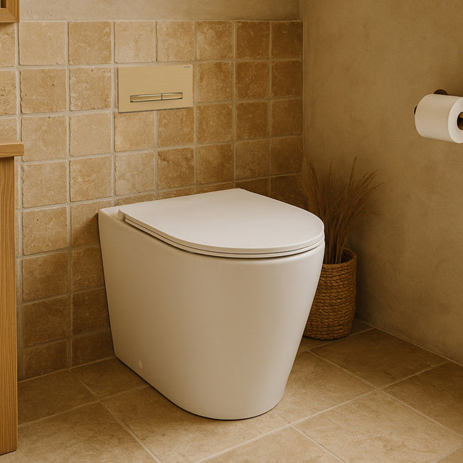 Turner Hastings Fino WhisperFlush Inwall Toilet Suite Gloss White with Thin Seat - Geberit Cistern