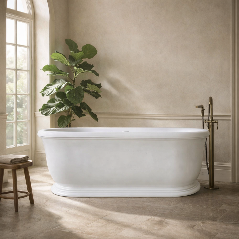 Turner Hastings Camden 180 x 85 TitanCast Bath - Gloss White with Overflow