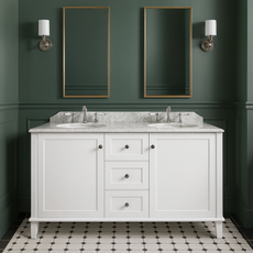 Turner Hastings Coventry 150x56 Double Vanity with marble top in heritage style bathroom