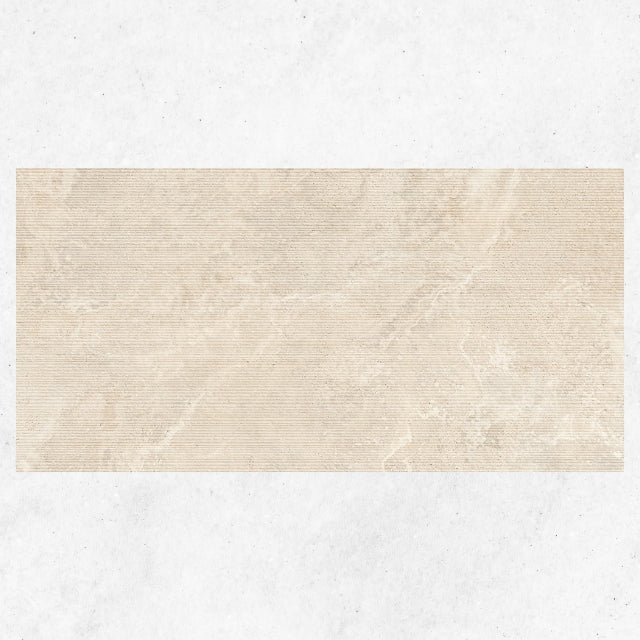 Tuscan Beige Travertine Look Tile 600mm x 1200mm Feature 612CRWBED - The Blue Space