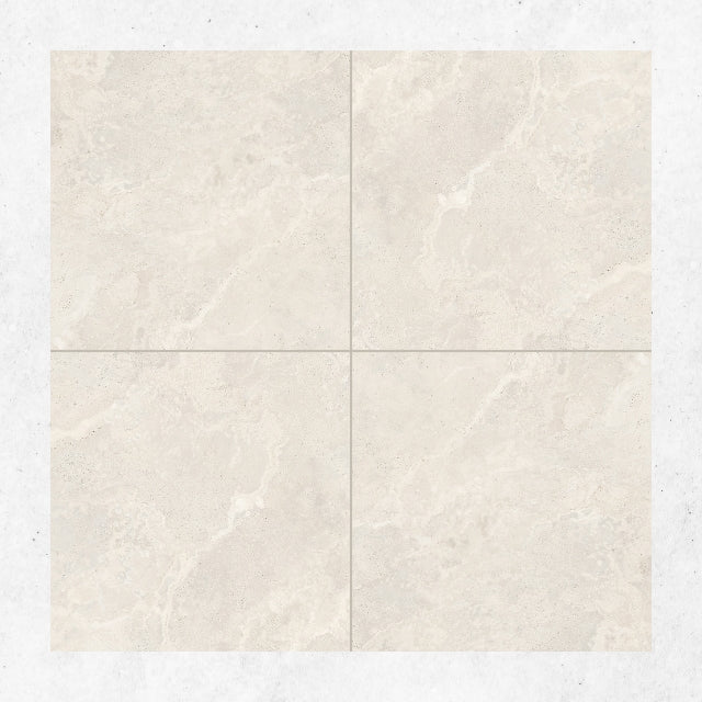 Tuscan White Travertine Look Tile 600mm x 600mm 6CRWWHM - The Blue Space