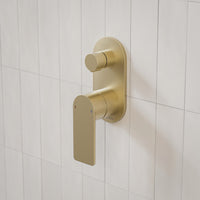 Caroma Urbane II Bath/Shower Mixer with Diverter Round Brushed Brass