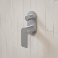 Caroma Urbane II Bath/Shower Mixer with Diverter Round Brushed Nickel