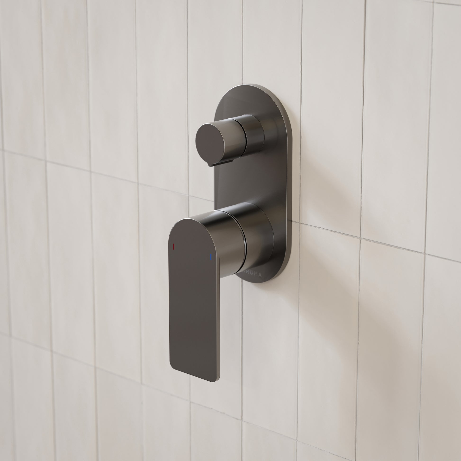 Caroma Urbane II Bath/Shower Mixer with Diverter Round Gunmetal