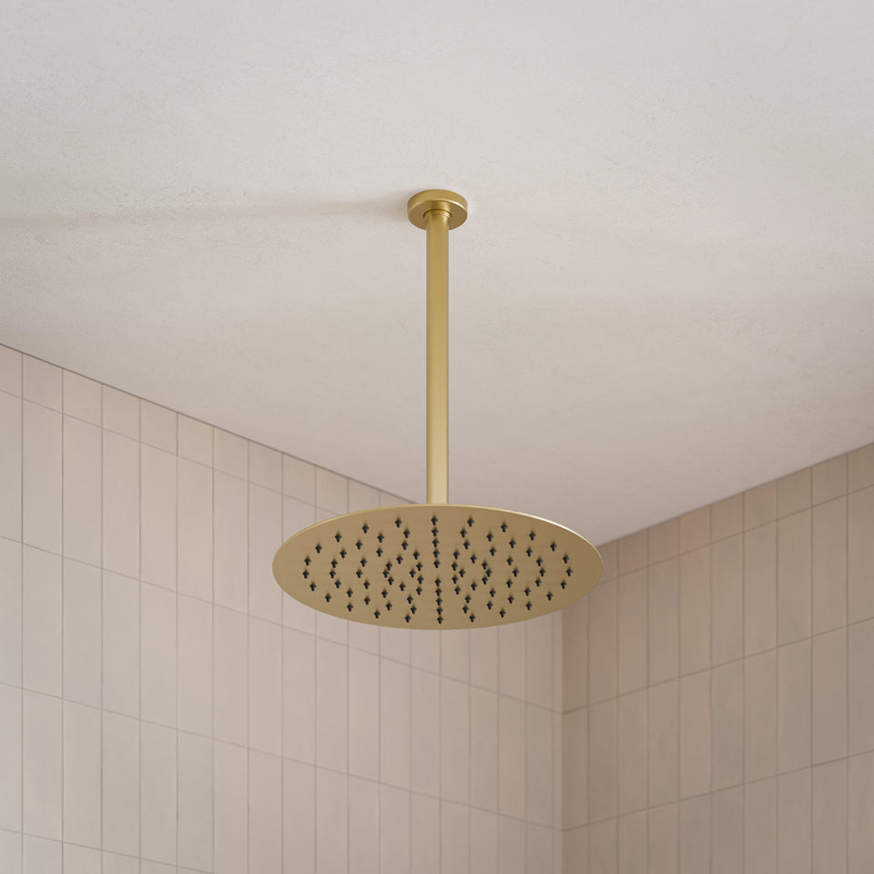 Caroma 300mm Ceiling Shower Arm - Brushed Brass