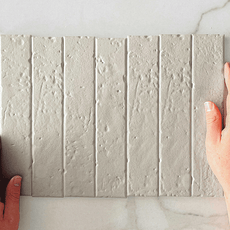 Vanilla Blaire Brick Look Tile Textured Gloss 45 x 230 x 8mm Porcelain Subway Tile