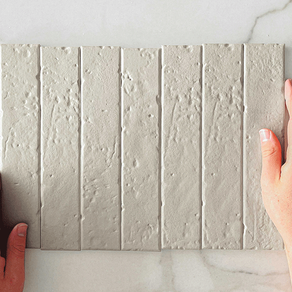 Vanilla Blaire Brick Tile Textured Gloss 45 x 230 x 8mm Porcelain