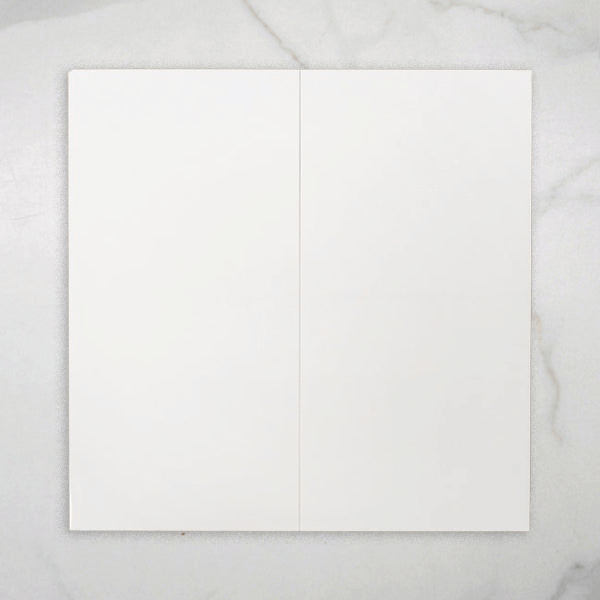 White Gemma Tile Rectified Matt Ceramic Sample online at The Blue Space