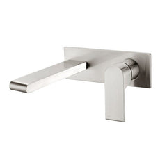 Nero Vitra Wall Basin Mixer - Brushed Nickel online at The Blue Space