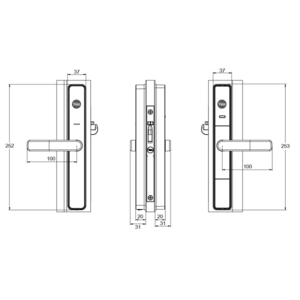 Yale Unity Security Screen Door Lock Matt Black - The Blue Space