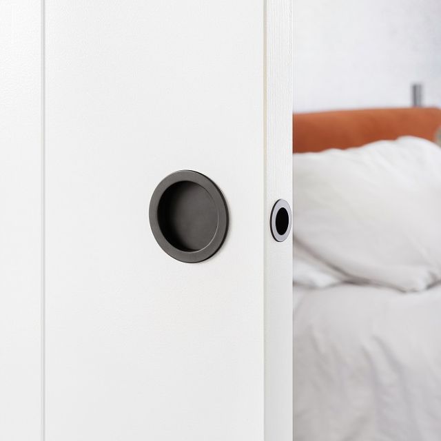 Zanda Visca Round Flush Pull Kit Matte Black