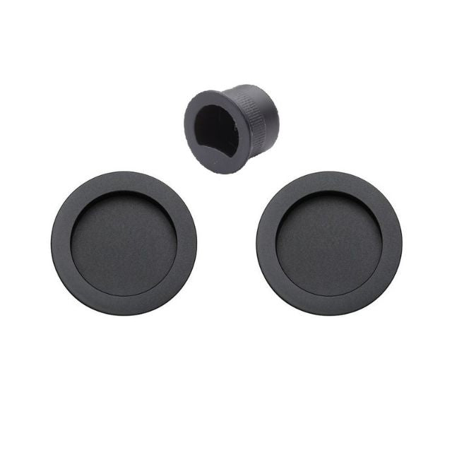 Zanda Visca Round Flush Pull Kit Matte Black