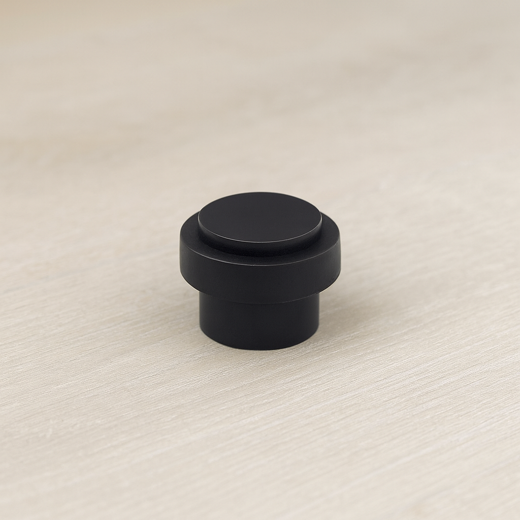 Zanda Floor Mounted Door Stop Matt Black at The Blue Space