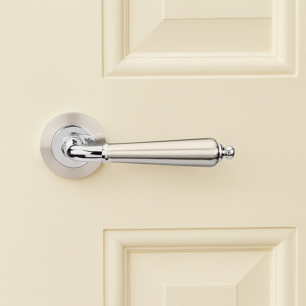 Zanda Oxford Privacy Door Handle Set Brushed Nickel/Chrome Plated
