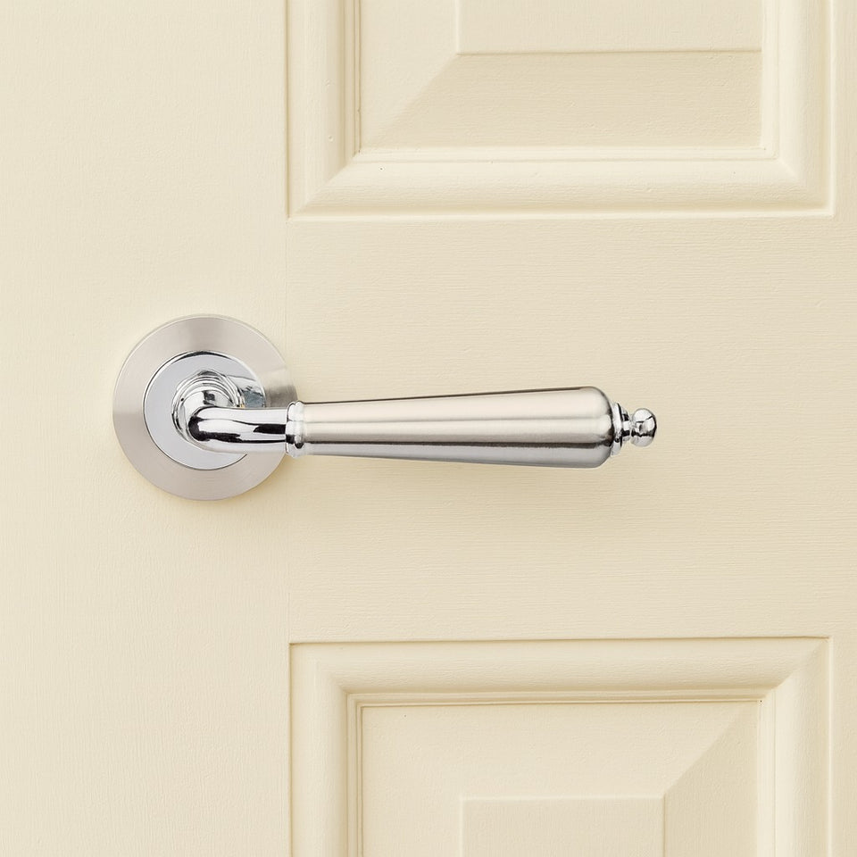 Zanda Oxford Privacy Door Handle Set Brushed Nickel/Chrome Plated