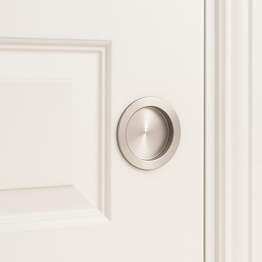 Zanda Round Cavity Sliding Passage Door Handle Kit Stainless Steel - The Blue Space