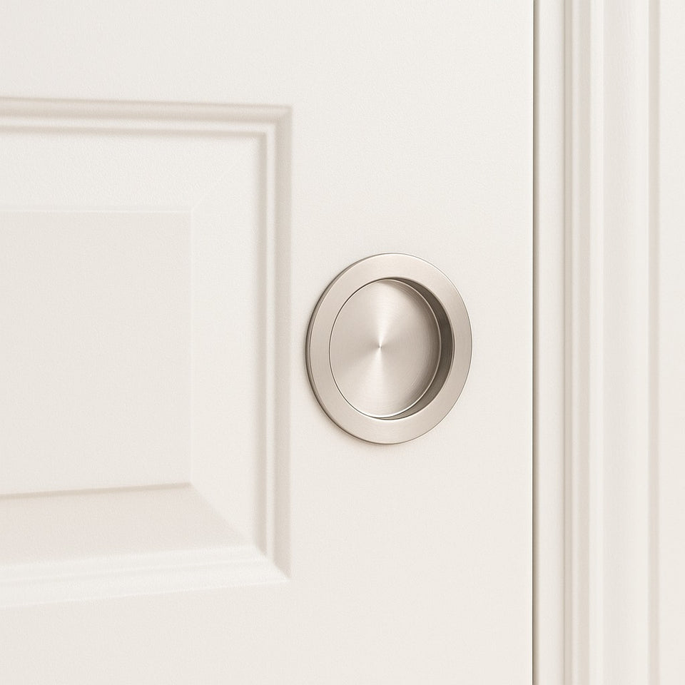 Zanda Round Cavity Sliding Passage Door Handle Kit Stainless Steel