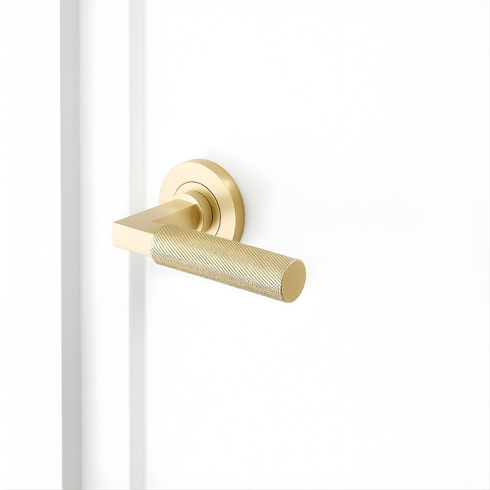 Zanda Zurich Passage Door Handle Set Satin Brass
