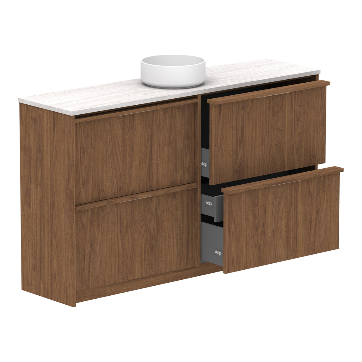 Open ADP Eli Ensuite 1500mm Centre Bowl Floor Standing Vanity ELIEAW1500WKCCP - The Blue Space