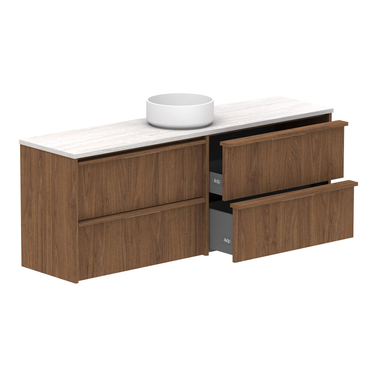 Open ADP Eli Ensuite 1500mm Centre Bowl Wall Hung Vanity ELIEAW1500WHCCP - The Blue Space