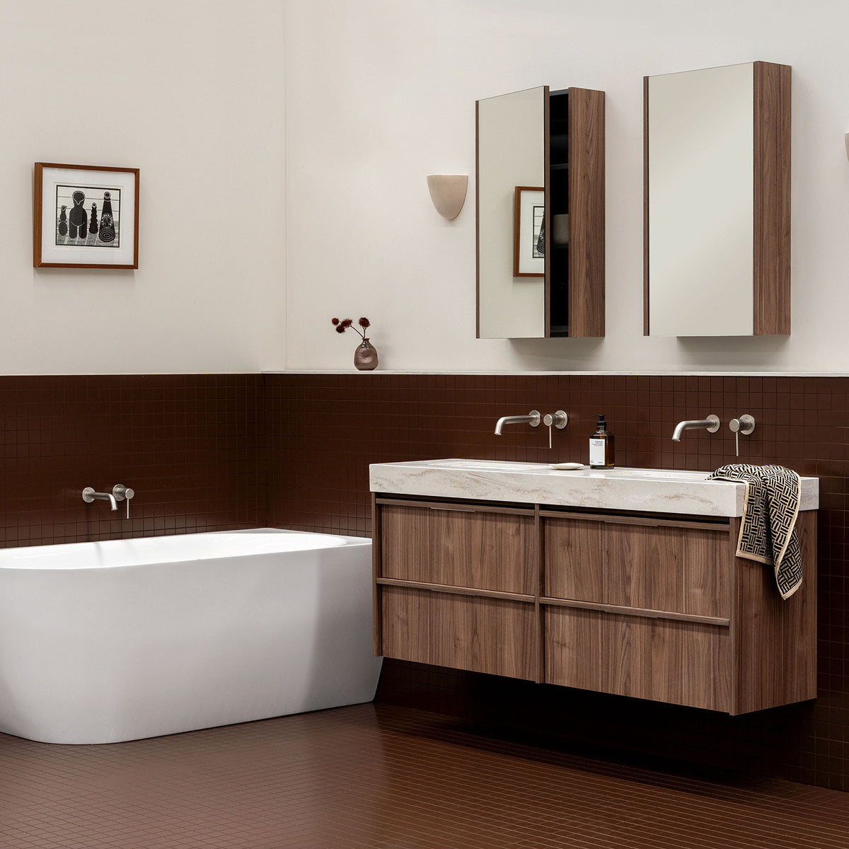 Lifestyle ADP Eli Ensuite 1500mm Double Bowl Wall Hung Vanity ELIEAW1500WHDDU - The Blue Space